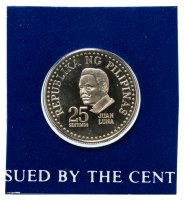 Купить Филиппины 25 сентимо (centimos) 1978 (FM знак монетного двора "FM" — The Franklin Mint, США)