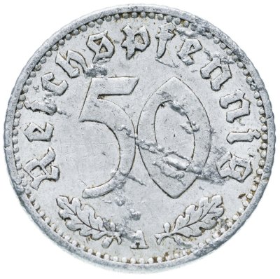 купить Германия (Третий рейх) 50 рейхспфеннигов (reichspfennig) 1935 A, отметка монетного двора: "A" - Берлин
