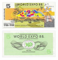 купить Австралия 5 долларов 1988 (для участников EXPO 88)