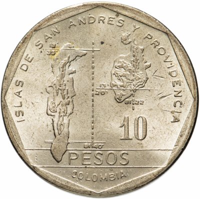 купить Колумбия 10 песо (pesos) 1981-1988, случайная дата