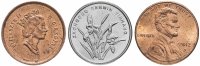 Купить Набор из 3 монет - 1 цент США, 1 цзяо Китая, 1 цент Канады 1953-2020, случайная дата, разные виды