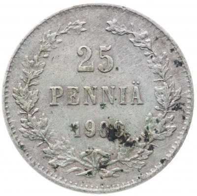 купить 25 пенни 1909 L, монета для Финляндии