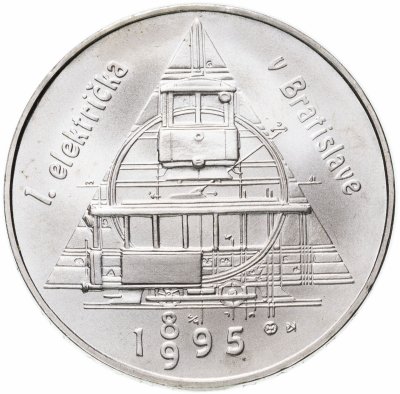 купить Словакия 200 крон (korun) 1995 "100 лет электрическому трамваю в Братиславе"