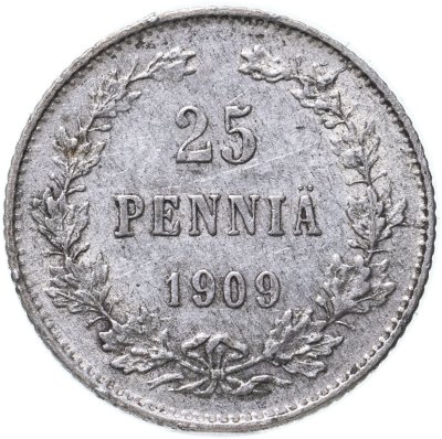 купить 25 пенни 1909 L, монета для Финляндии
