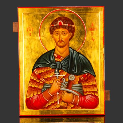 купить Икона "Св. Димитрий Солунский (Фессалоникийский)", дерево, темпера, золочение, Российская Федерация, 2000-2020 гг.