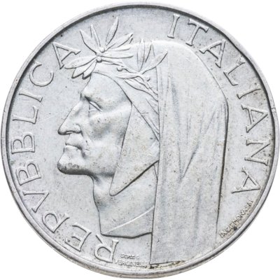 купить Италия 500 лир (lire) 1965 700 лет со дня рождения Данте Алигьери