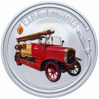 Купить Острова Кука 1 доллар 2006 "Пожарные машины мира" с изображением пожарной машины «Пожарная машина LF-15»