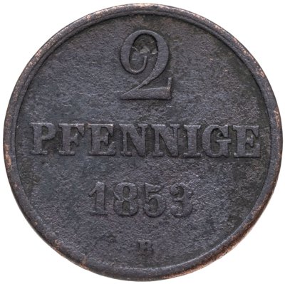 купить Германия, Королевство Ганновер 2 пфеннига 1853