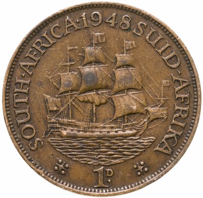 купить Южная Африка (ЮАР) 1 пенни (penny) 1948 Без точки после даты