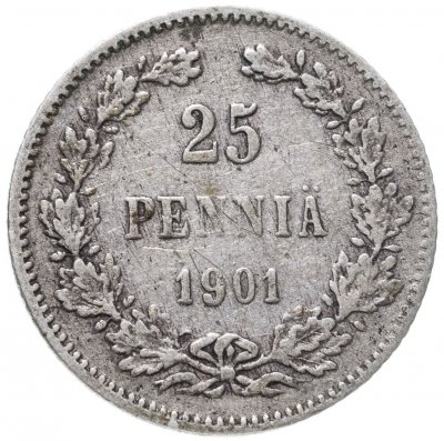купить 25 пенни 1901 L, монета для Финляндии
