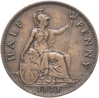 купить Великобритания 1/2 пенни (penny) 1931