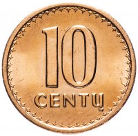 Купить Литва 10 центов (centu) 1991