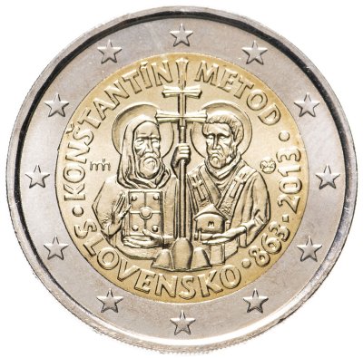 купить Словакия 2 евро 2013 "1150 лет прибытия Кирилла и Мефодия с миссией в Великую Моравию"