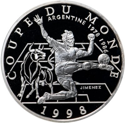 купить Франция 10 франков (francs) 1997 Чемпионат мира по футболу 1998 - Аргентина 1978, 1986