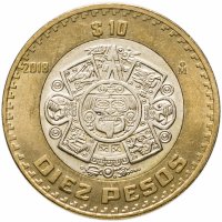 Купить Мексика 10 песо (peso) 2018