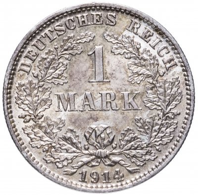 купить Германия 1 марка 1914 E знак монетного двора: "E" - Мульденхюттен