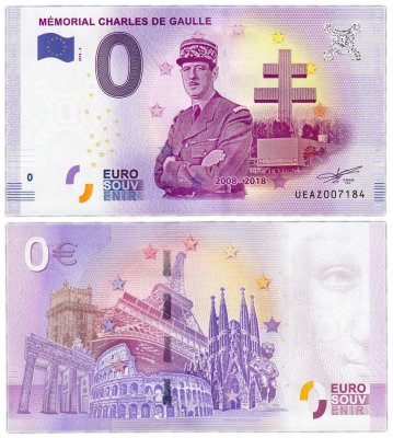 купить 0 евро (euro) "Памятник де Голлю" 2018 2-я серия (UE AZ-2)