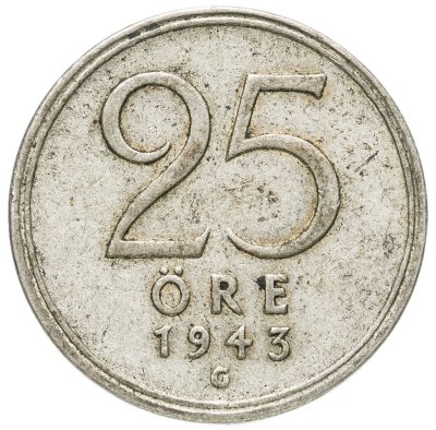 купить Швеция 25 эре (ore) 1943