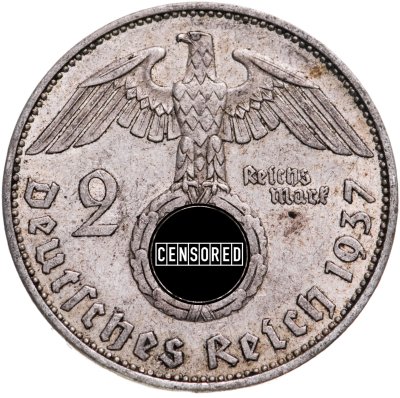 купить Германия (Третий Рейх) 2 рейхсмарки 1937, знак монетного двора "А" - Берлин