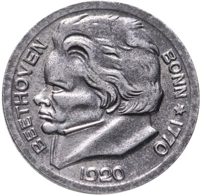 купить Германия (Бонн) нотгельд 10 пфеннигов 1920 "Людвиг ван Бетховен"