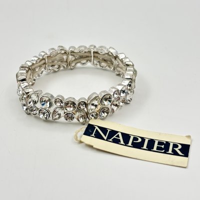 купить Браслет "Napier", металл, серебрение, вставки прозрачного цвета, США, 1970-1990 гг.