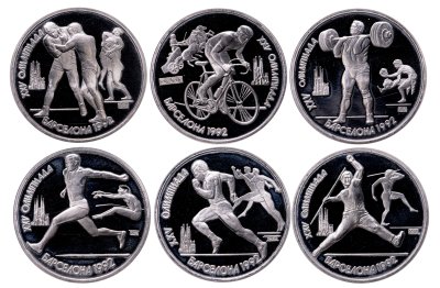 купить Набор монет 1 рубль 1991 "XXV Олимпийские игры 1992 года, Барселона", 6 штук
