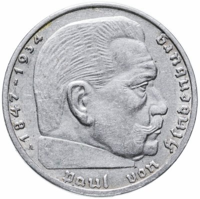 купить Германия (Третий Рейх) 2 рейхсмарки 1939 А Гинденбург
