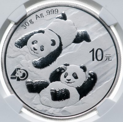 купить Китай 10 юаней 2022 "Панда" в слабе NGC MS70