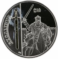 купить Британские Виргинские Острова 10 долларов 2013 "Легендарное оружие - Меч Эскалибур", в футляре с сертификатом