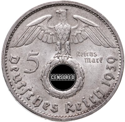 купить Германия Третий рейх 5 рейхсмарок (reichsmark) 1939 Гинденбург