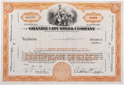 купить Акция США GRANITE CITY STEEL COMPANY, 1967 г.
