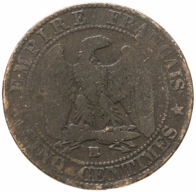 купить Франция 5 сантимов (centimes) 1856 BB