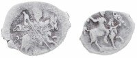 Купить Серебро Ивана IV Грозного 1533-1584 гг комплект из 2 подлинных монет: деньга (1/2 копейки) + копейка