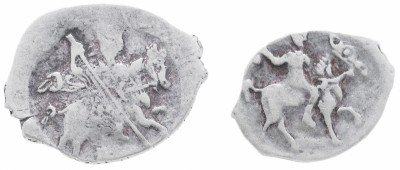 купить Серебро Ивана IV Грозного 1533-1584 гг комплект из 2 подлинных монет: деньга (1/2 копейки) + копейка