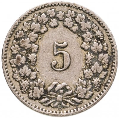 купить Швейцария 5 раппенов (rappen) 1907