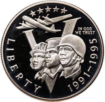 купить США 50 центов (1/2 доллара, half dollar) 1995 "50 лет победы во Второй Мировой войне"