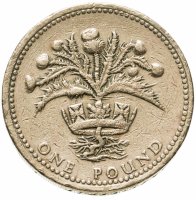 купить Великобритания 1 фунт (pound) 1984 Репейник в короне