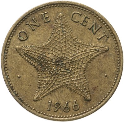 купить Багамы 1 цент (cent) 1966 "Морская звезда"