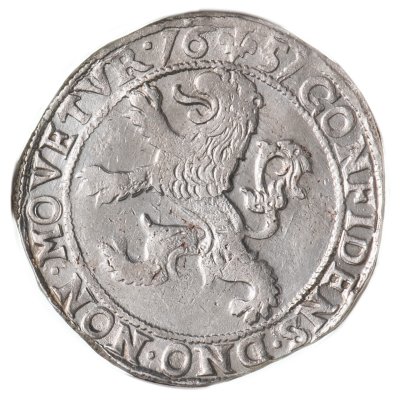 купить Нидерланды (Кампен) лёвендальдер (leeuwendaalder) 1657, в слабе ННР MS60