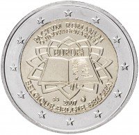 Купить Бельгия 2 евро 2007 "50 лет Римскому договору"