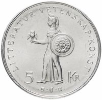 Купить Швеция 5 крон 1962 "80 лет со дня рождения Густава VI Адольфа"