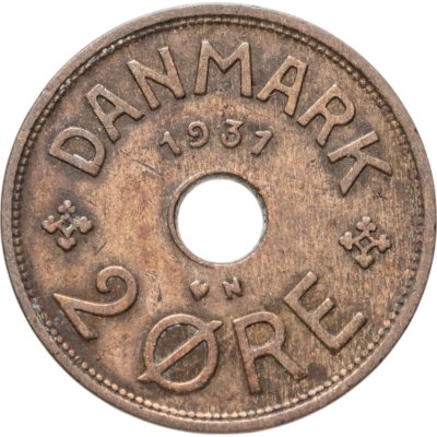 купить Дания 2 эре (ore) 1931, отметка ♥ N