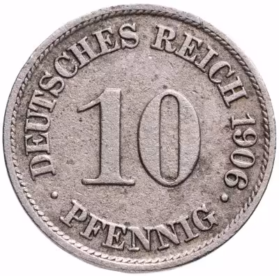 купить Германия 10 пфеннигов (pfennig) 1906 A знак монетного двора: "A" - Берлин
