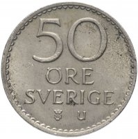 Купить Швеция 50 эре (ore) 1962-1973 случайный год