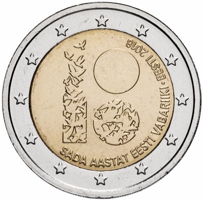 купить Эстония 2 евро 2018 "100 лет Эстонии"