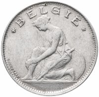 Купить Бельгия 1 франк 1922-1935 (случайный год) Надпись - 'BELGIE'