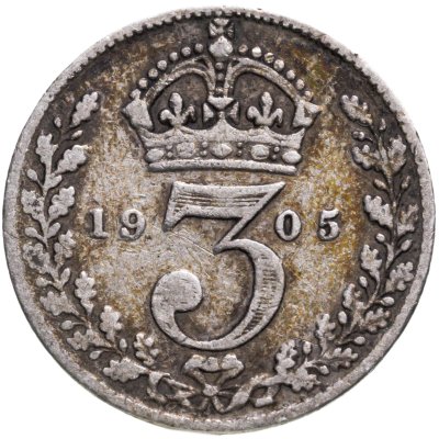 купить Великобритания 3 пенса (pence) 1902-1909, случайный год