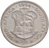 купить ЮАР 2 шиллинга (флорин, shillings) 1954