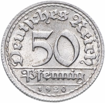 купить Германия (Веймарская республика) 50 пфеннигов (pfennig) 1920