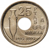 купить Испания 25 песет (pesetas, ptas) 1997 "Мелилья"